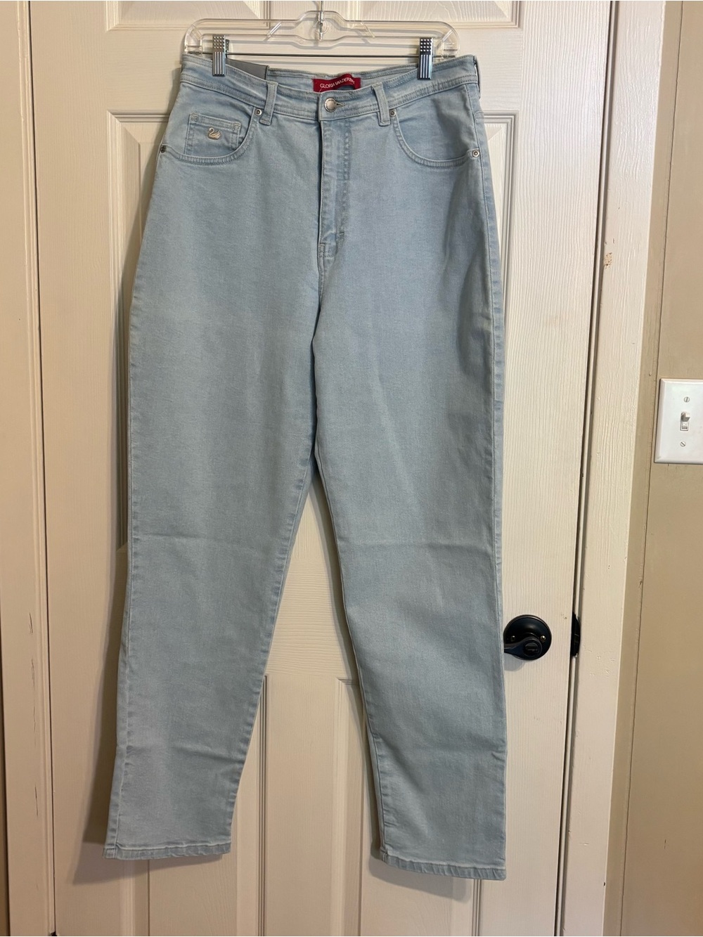 Gloria Vanderbilt High-Rise Light Blue Straight Jeans Denim Cotton 14M